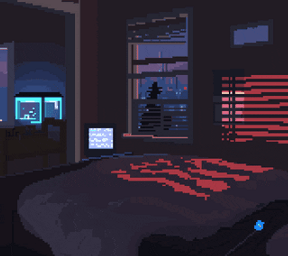Aesthetic Minimalist Room At Night GIF