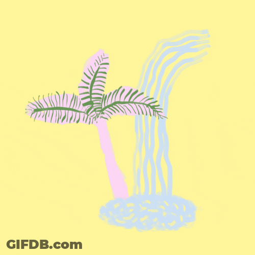 Aesthetic Palm Tree Waving Animation GIF
