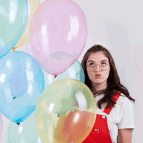 Aesthetic Pastel Color Birthday Balloons GIF