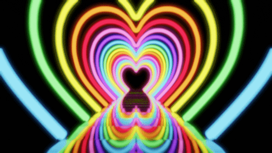 Aesthetic PFP Colorful Heart Tunnel GIF