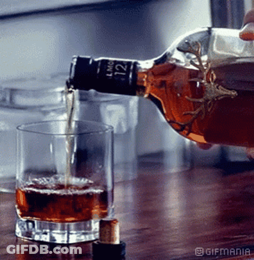Aesthetic Whiskey Bottle And Glass GIF