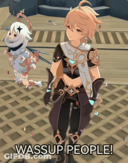 Aether Genshin Impact Wazzup People GIF