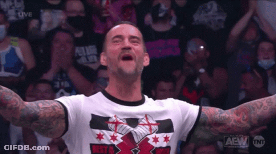 AEW CM Punk Flying Kiss GIF