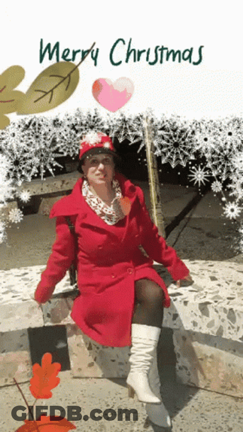 African American Christmas With Falling Leaves GIF