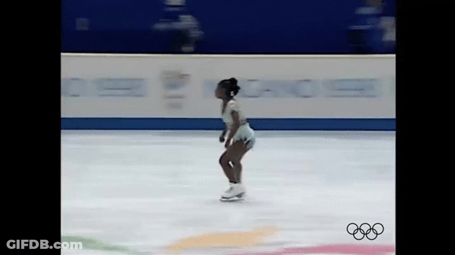 African Girl Ice Skating GIF