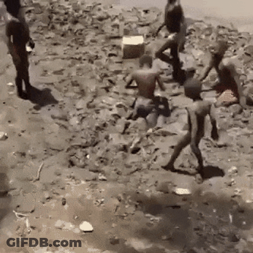 African Kids Playing In Mud GIF
