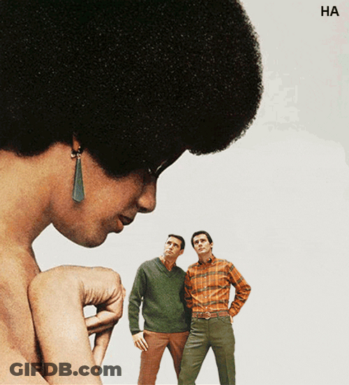 Afro Hair Swallowing Guys Meme GIF