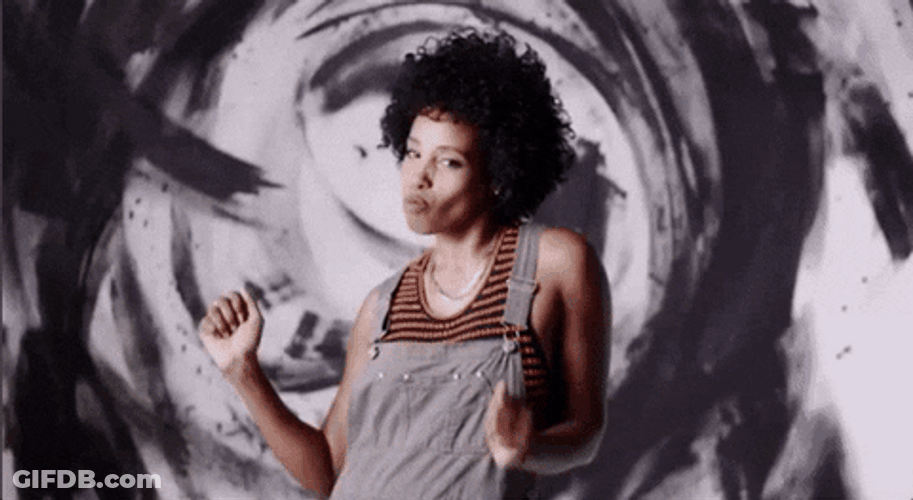 Afro Haired Lady Vibrant Dance GIF