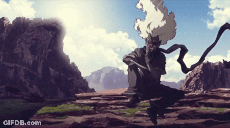 Afro Samurai Ninja Ninja Smoking GIF
