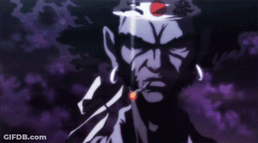 Afro Samurai Smoking Cigarettes GIF