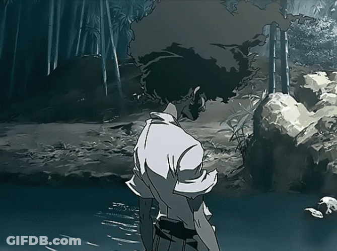 Afro Samurai Standing On River GIF