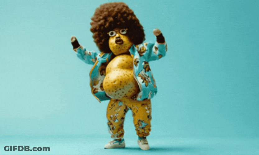 Afro With Glasses Dancing Potato GIF