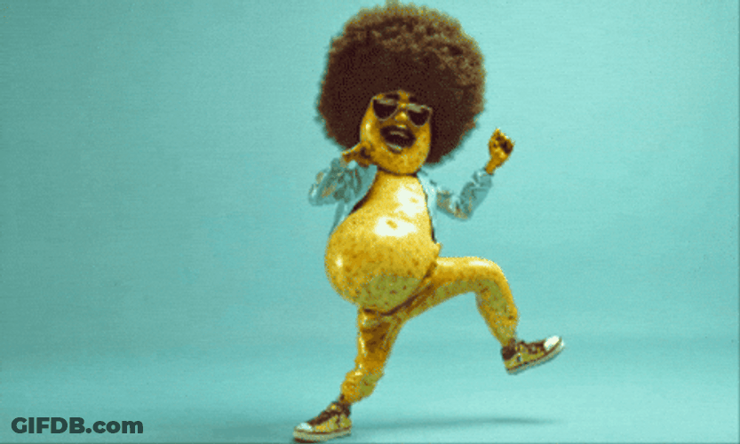 Afro With Legs Dancing Potato GIF