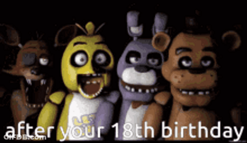 After 18 Birthday Creepy Teddy Bear Friends GIF