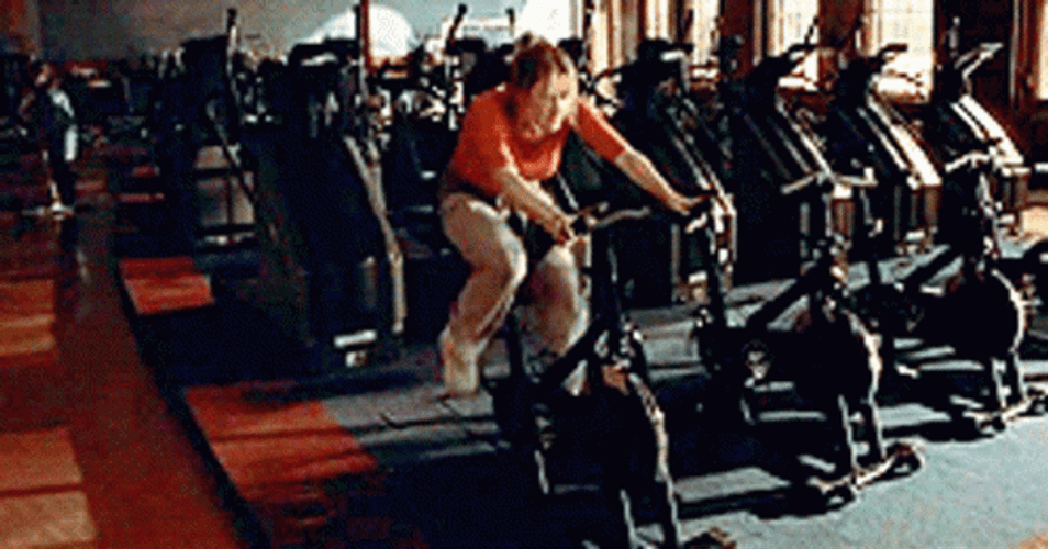 After Spin Class Bike Fall Bidget Jones GIF