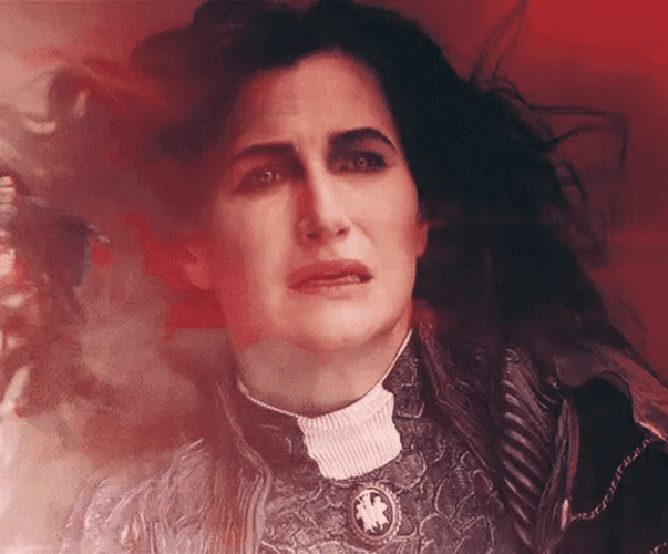 Agatha Harkness Anxious Facial Expression GIF