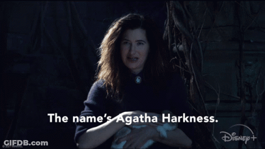 Agatha Harkness Petting A Cat GIF