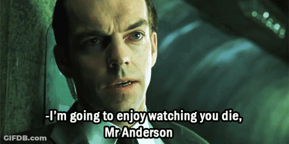 Agent Smith Talking To Neo In The Matrix GIF