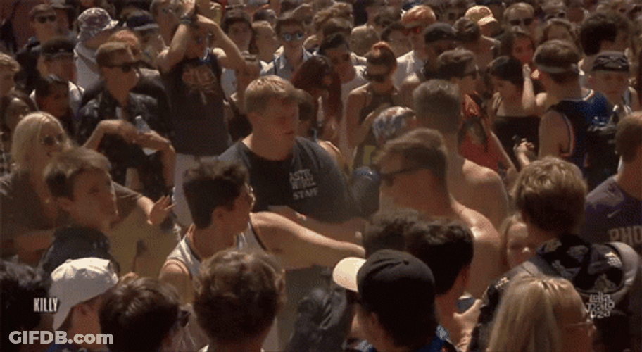 Aggressive Fans Having Trouble In Mosh Pit GIF