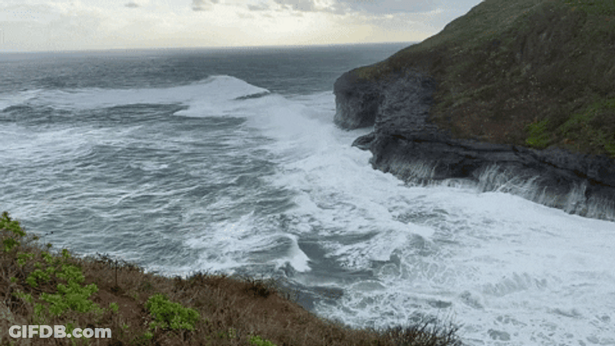 Aggressive Sea Blue Wave GIF