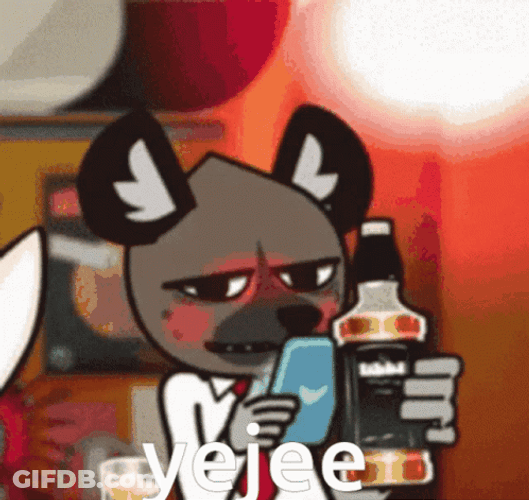 Aggretsuko Haida Drinking Anime GIF