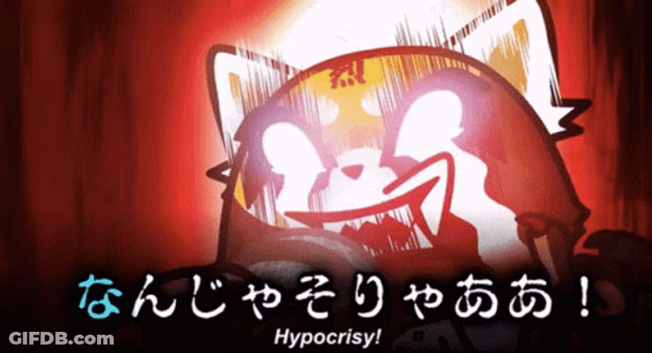 Aggretsuko Hypocrispy Meme GIF