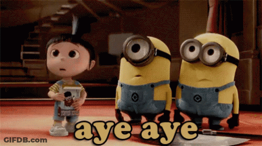 Agnes And Minions Aye Aye GIF