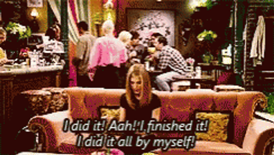 Ah Finished It All By Myself Rachel Green GIF