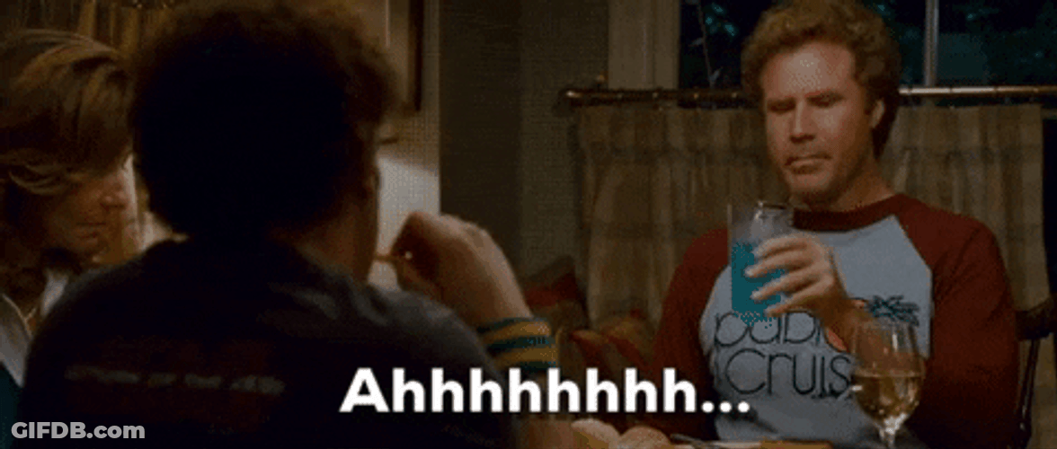 Ahhh Will Ferrell Drinking Juice GIF