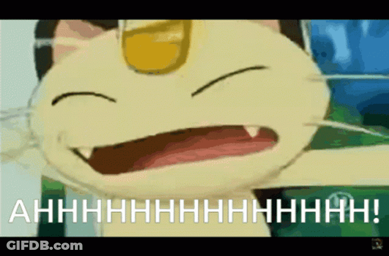 Ahhhh Scared Pokemon Meowth GIF