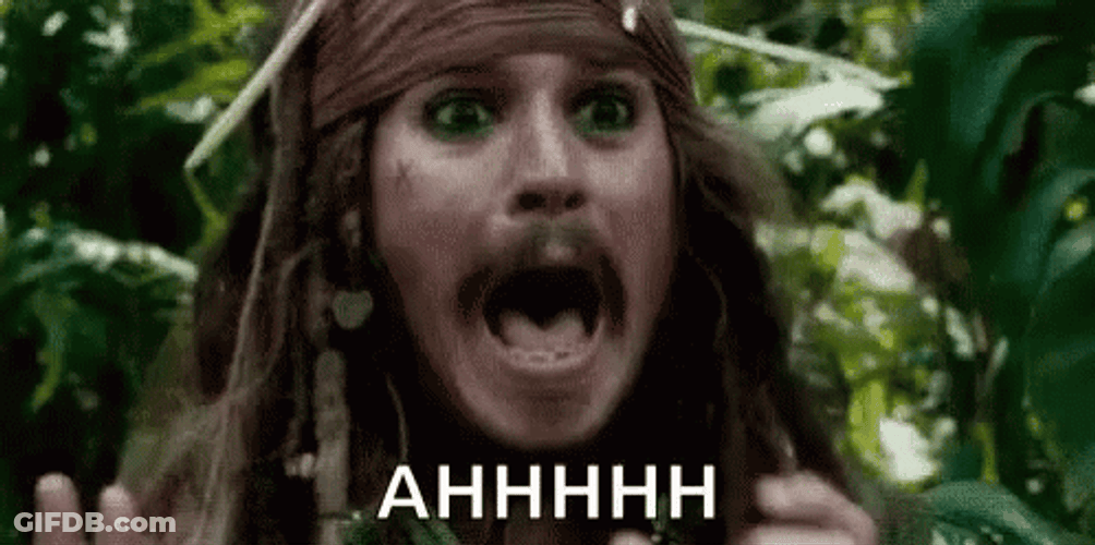 Ahhhh Shocked Jack Sparrow GIF