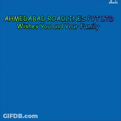 Ahmedabad Roadlines Pvt Ltd Wishes Blue Background GIF