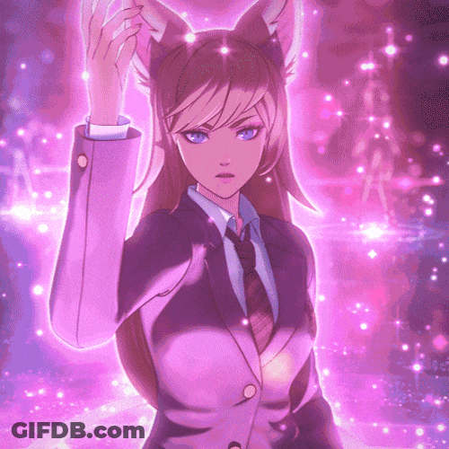 Ahri Anime Glowing And Releasing Sparkling Dust GIF