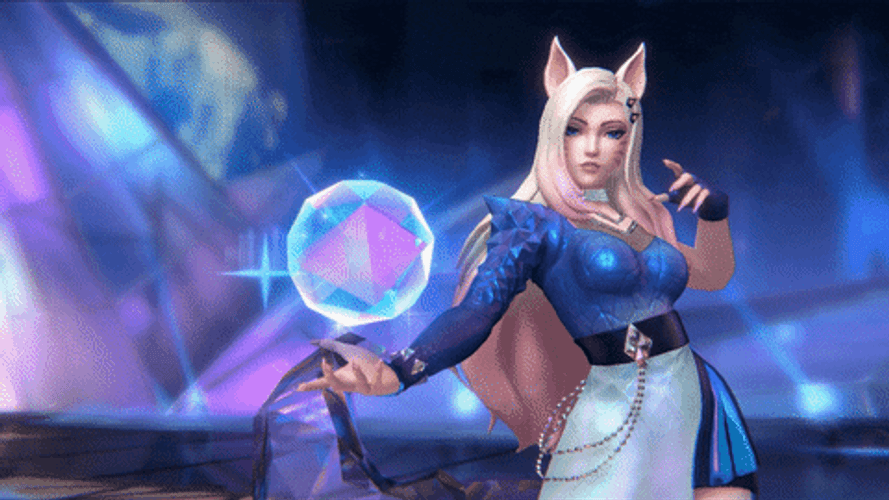 Ahri Blowing Kiss Crystal Ball GIF