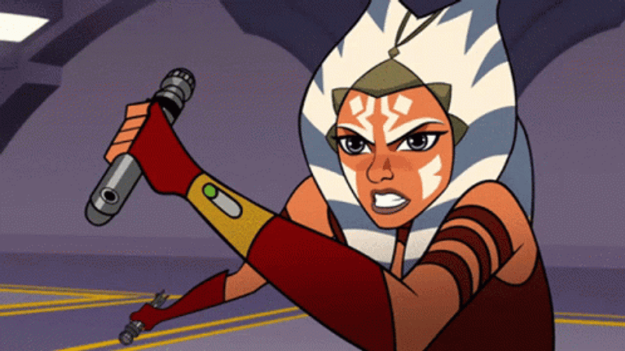 Ahsoka Tano Star Wars Jedi Green Lightsaber GIF