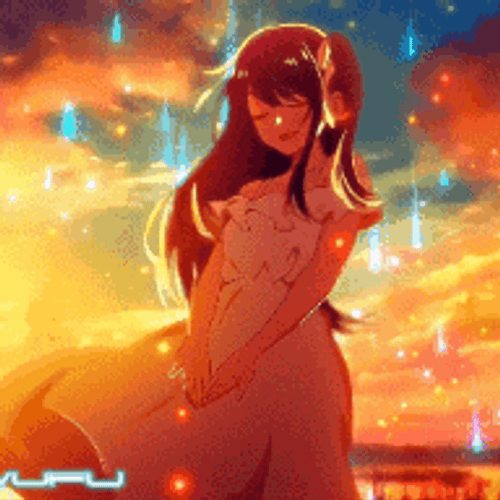 Ai Hoshino Under Sparkling Rain GIF