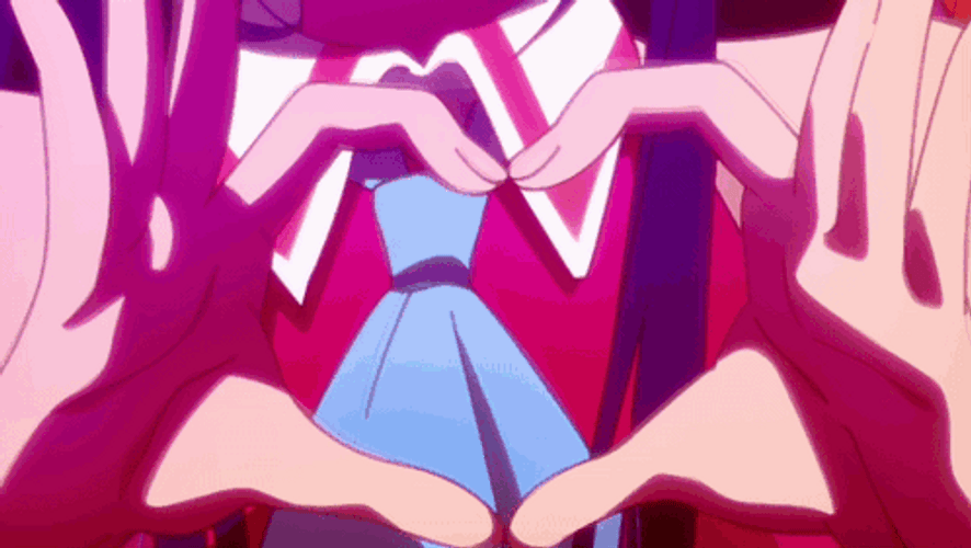 Ai Hoshino Winking And WIth Heart Hand Sign GIF