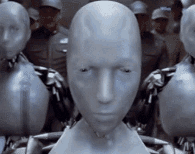 AI Humanoid Army Marching GIF