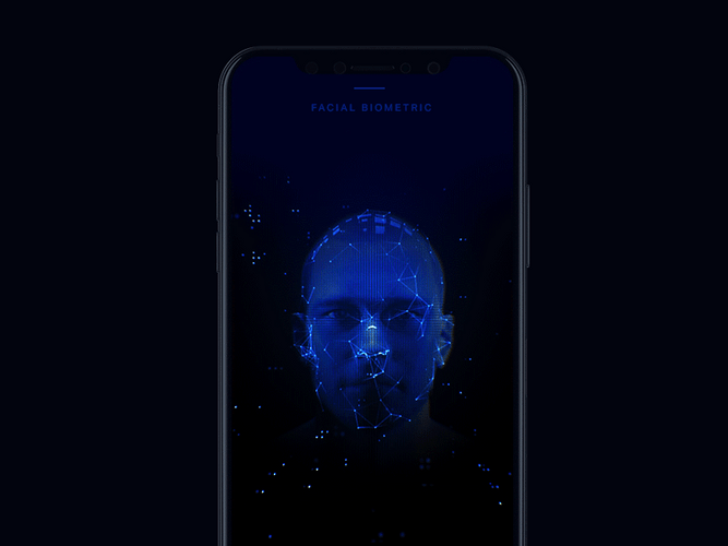 AI Phone Face Recognition GIF