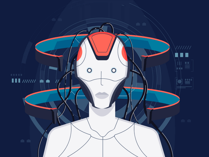 AI Robot Human Blinking GIF