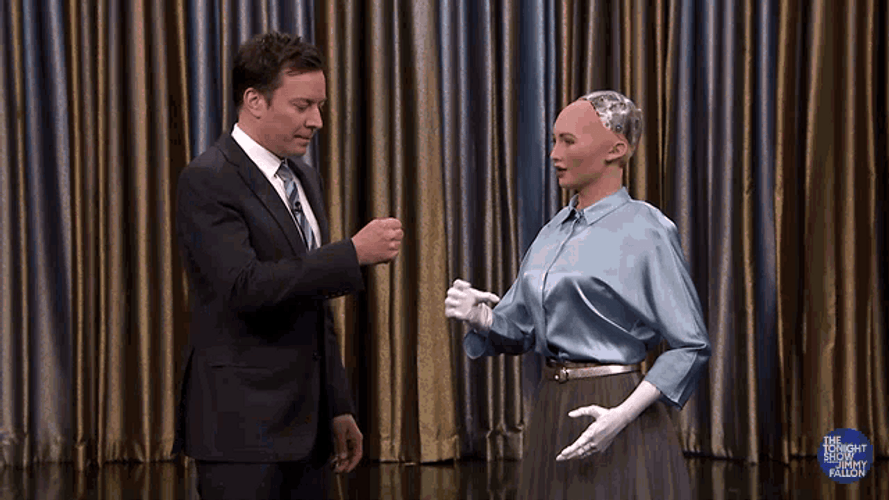 AI Sophia Rock Paper Scissor GIF