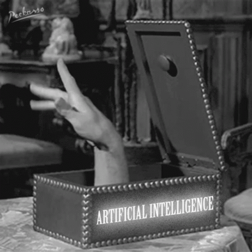 AI Vintage Hand Box GIF