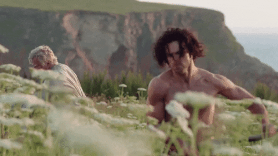 Aidan Turner Gardening Flowers GIF