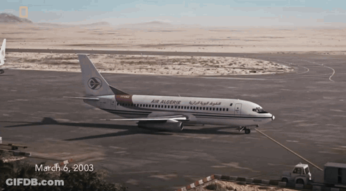 Air Algerie Plane On Runway 2003 GIF