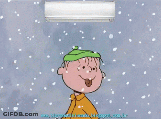 Air Conditioning Snow Charlie Brown GIF