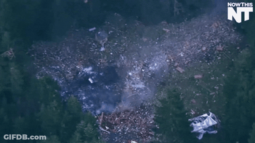Air Footage Of A House Exploding GIF