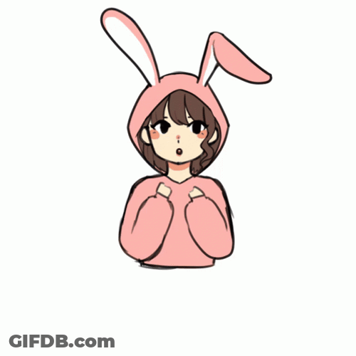 Air Hug Bunny Happy Anime Girl Yay GIF