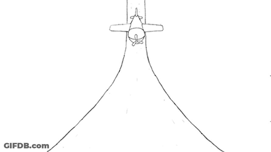 Airplane Cartoon Drawing GIF