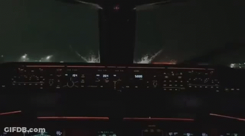 Airplane Cockpit With 5000 On Display GIF