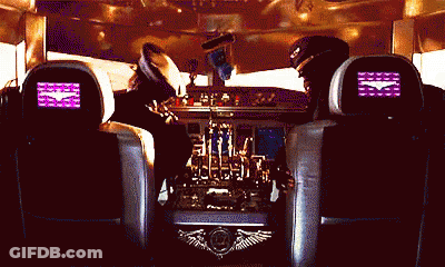 Airplane Cockpit With B Letter GIF